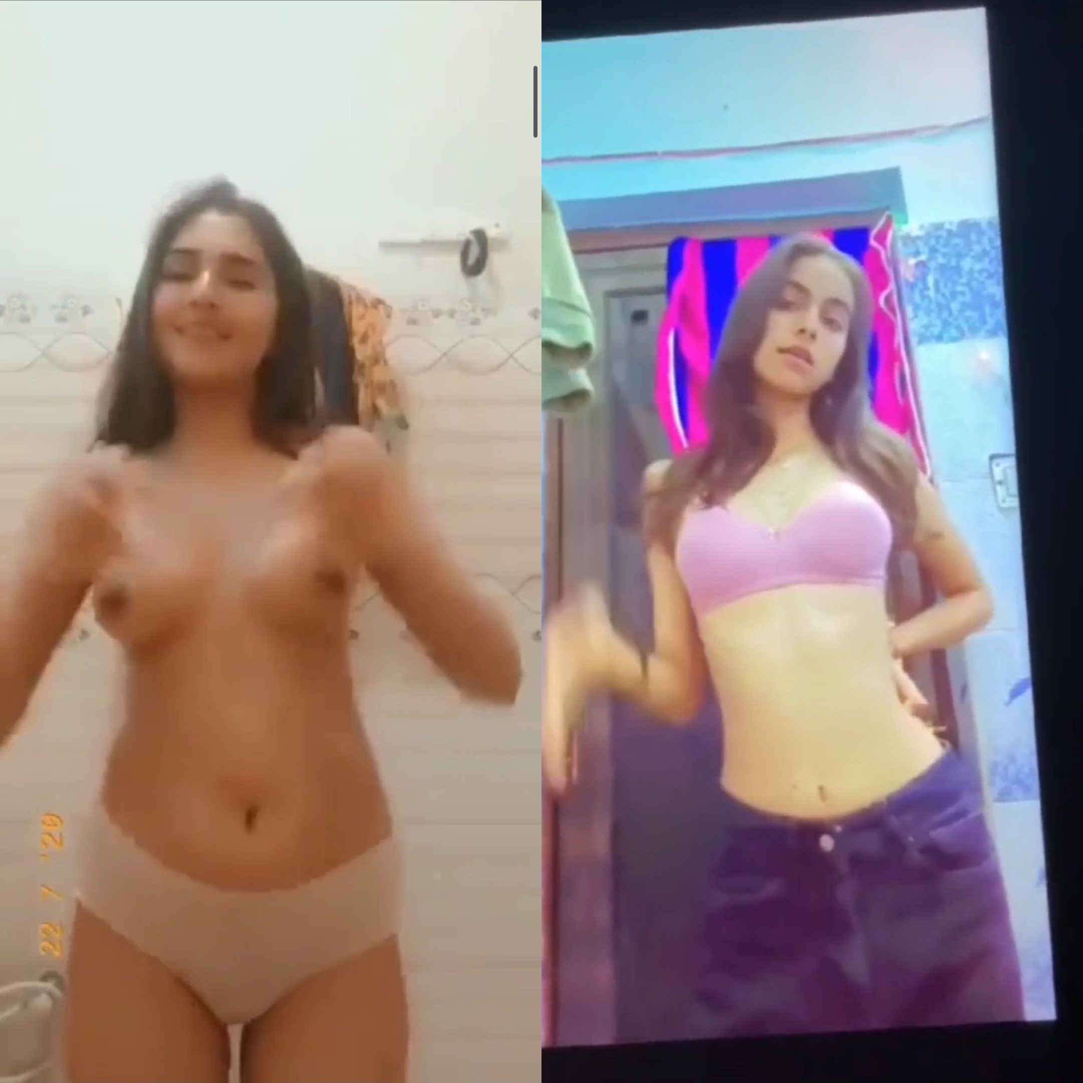 beautifull cute slim girl nude dance for her boyfriend on snapchat